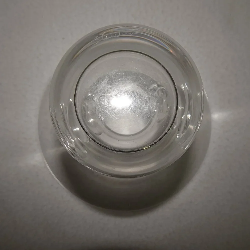 Steuben Crystal Art Glass Bouquet Thumbprint Vase Compote MCM 5